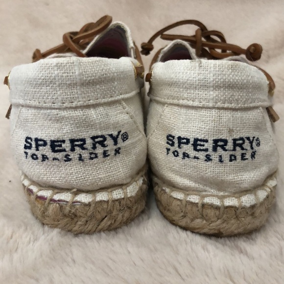 Sperry Women’s Katama Canvas Shoes, Size 8, Ivory/Light cream, jute-wrapped sole - Picture 6 of 7